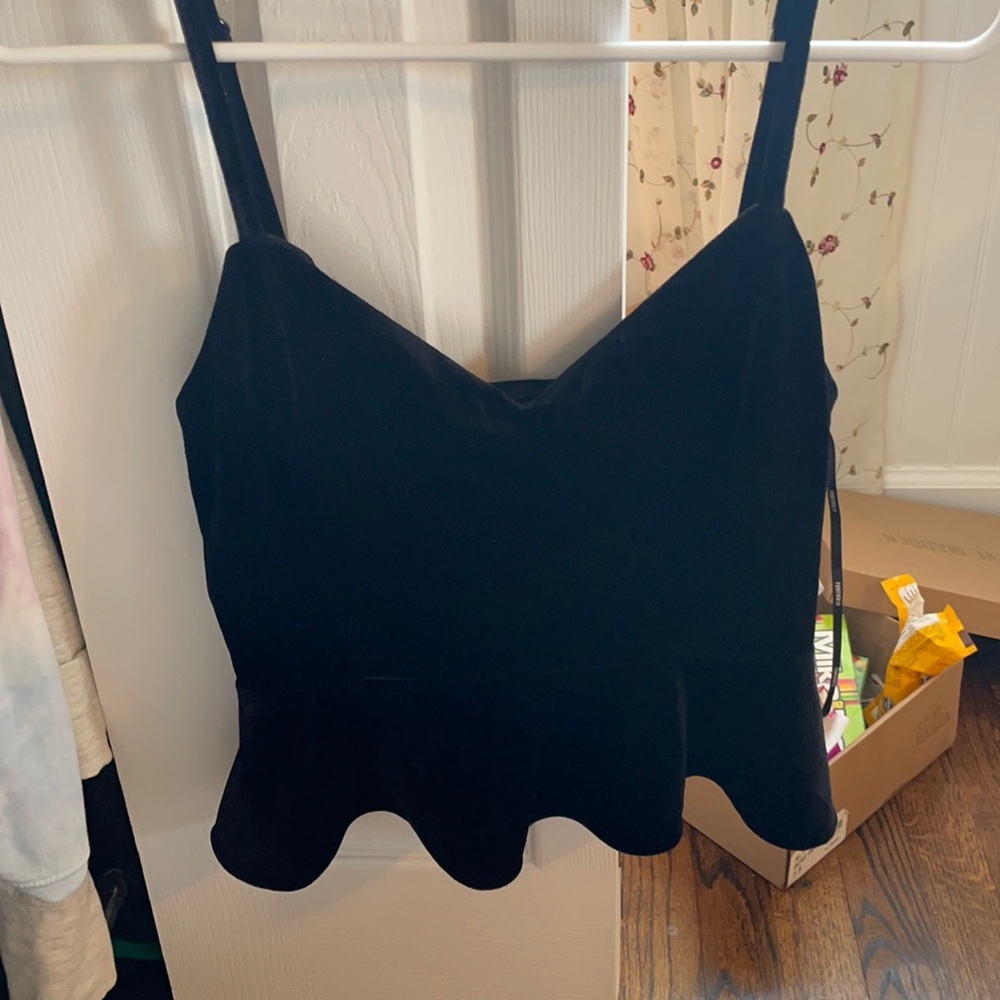 black velvet babydoll top
